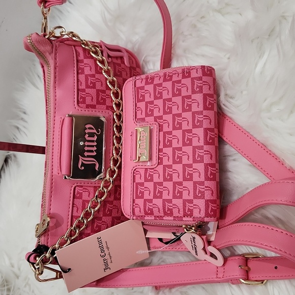 🔹️Juicy Couture🔹️ Pink Lemonade Miss Juicy Crossbody Bag + Wallet Set bundle - Picture 2 of 9